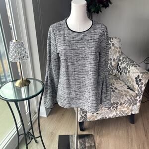 Banana Republic Boucle Pleated Bell Sleeve Top Sz S